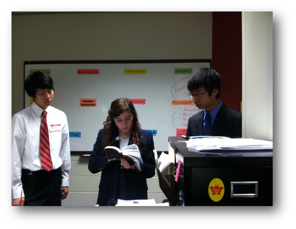Students study before FBLA competitions. 