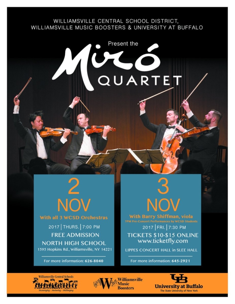 Miro Quartet to play with East Symphonic Orchestra