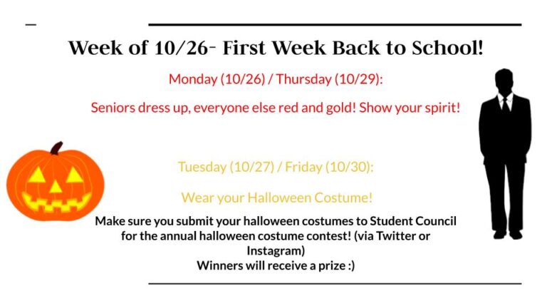 Upcoming School Spirit Days